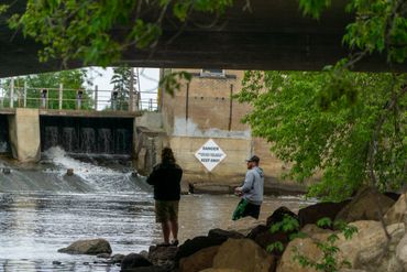 Group of people fishing in Antigo Wisconsin