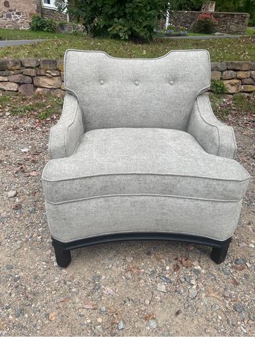 upholstery. custom upholstered chair. re-upholstery. re-upholstered chair. custom cushions. new foam