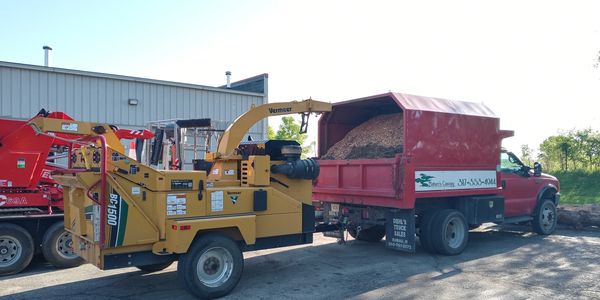 Brush chipper our arborists use during tree removal and pruning