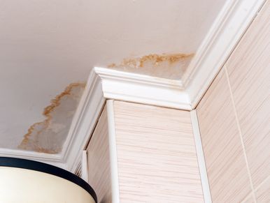 Roof leaking, Ceiling Stain.