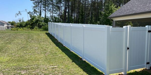 Vinyl options available include 6' and 8' tall privacy, picket style, semi privacy, and more. 