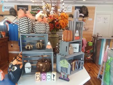 Halloween/Fall set-up in the first, very tiny store we operated.