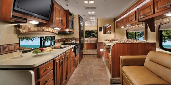 El interior del motorhome. Espacioso y comodo