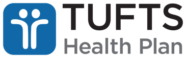 Tufts Health Plan logo with blue and white icon.