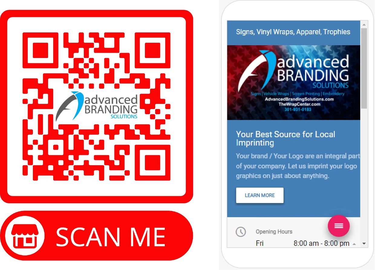 Digital Marketing Business card with QR Code.