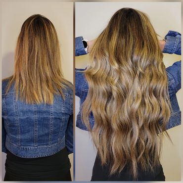 22" hand tied weft hair extensions 