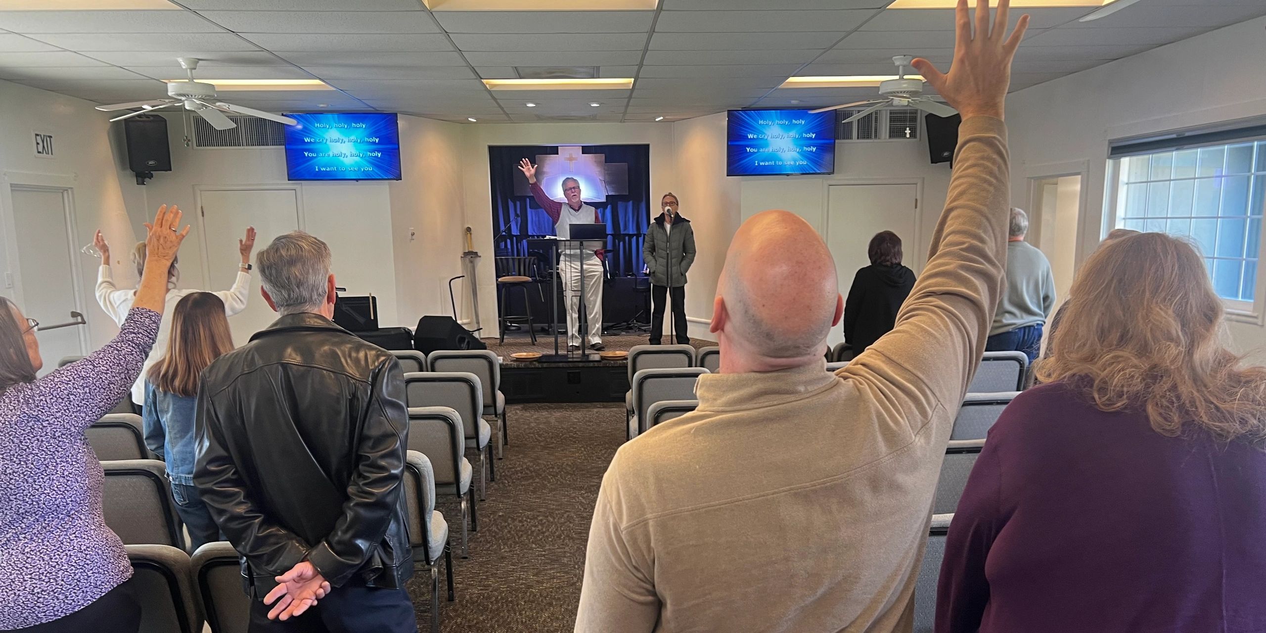 Congregation coming together for worship and praise
