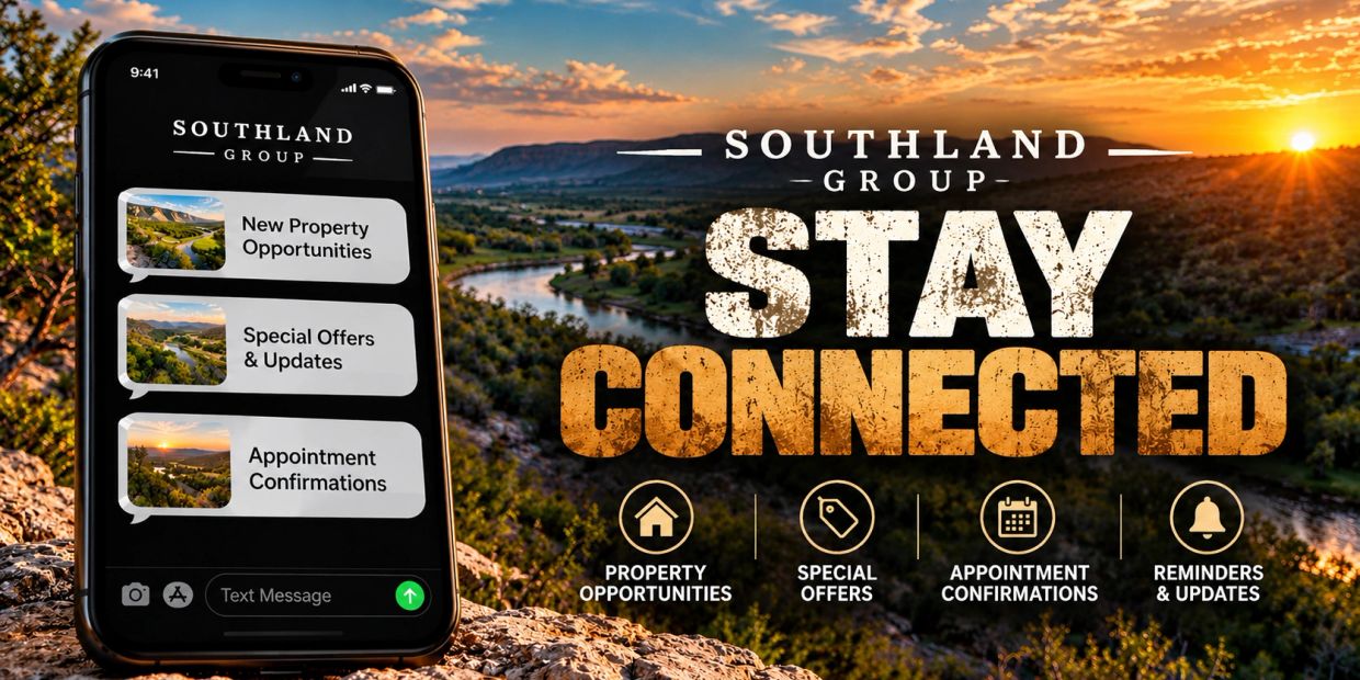 Southland Group promoting communication for new property opportunities and updates.