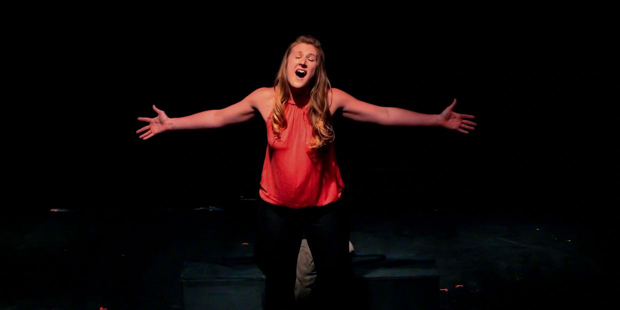 Rachel  Page as Abbi in the inaugural workshop performance of Someone You Know, a new musical