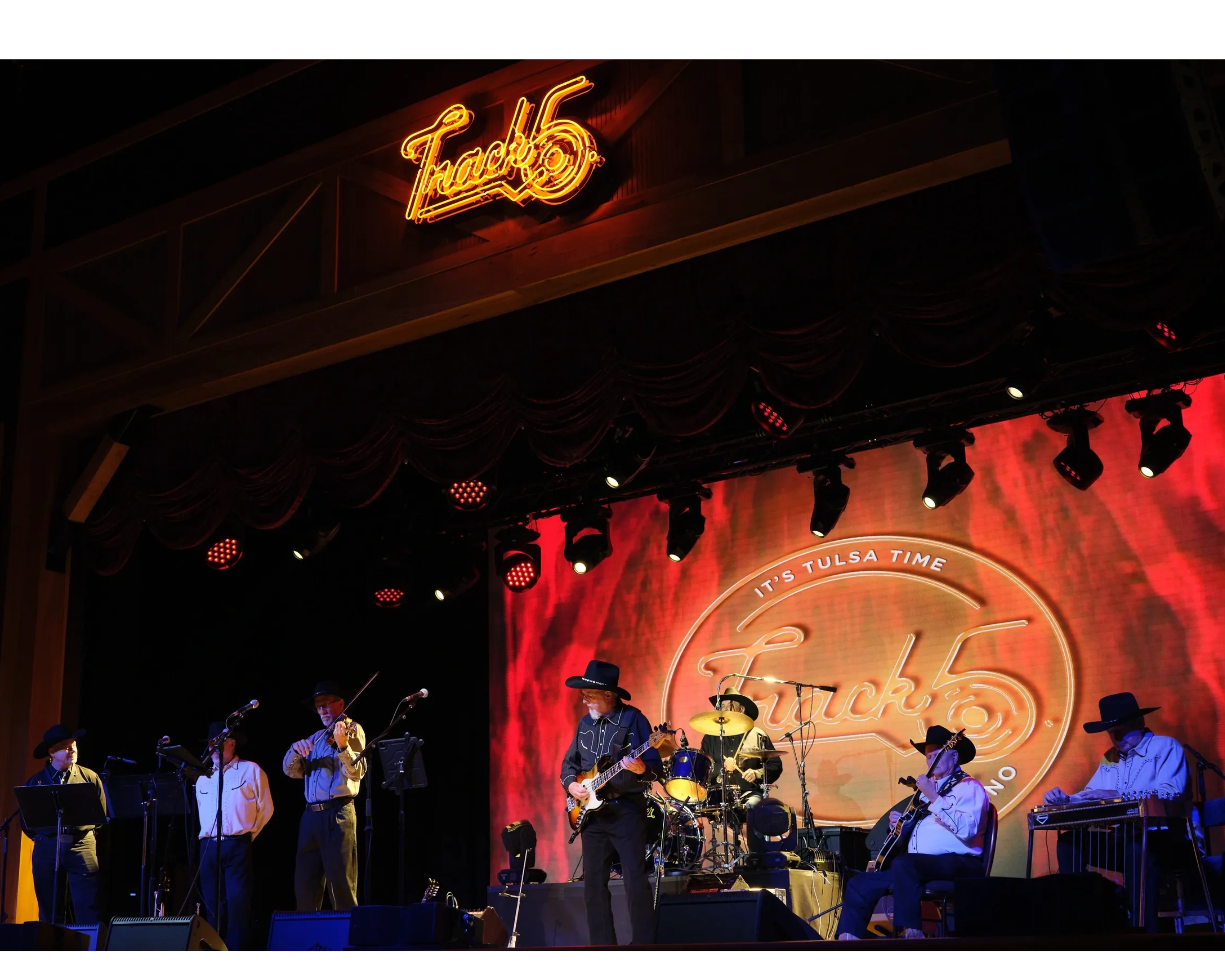 Hank Thompson's Brazos Valley Boys on stage.
