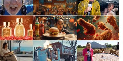 images from AI-generated commercials