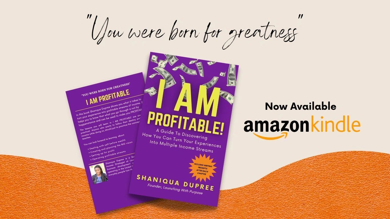 Book titled "I AM PROFITABLE!" by Shaniqua Dupree now available on Amazon Kindle.