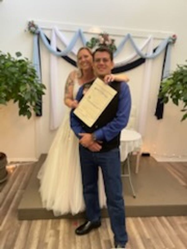 Happy feelings marriage license signed