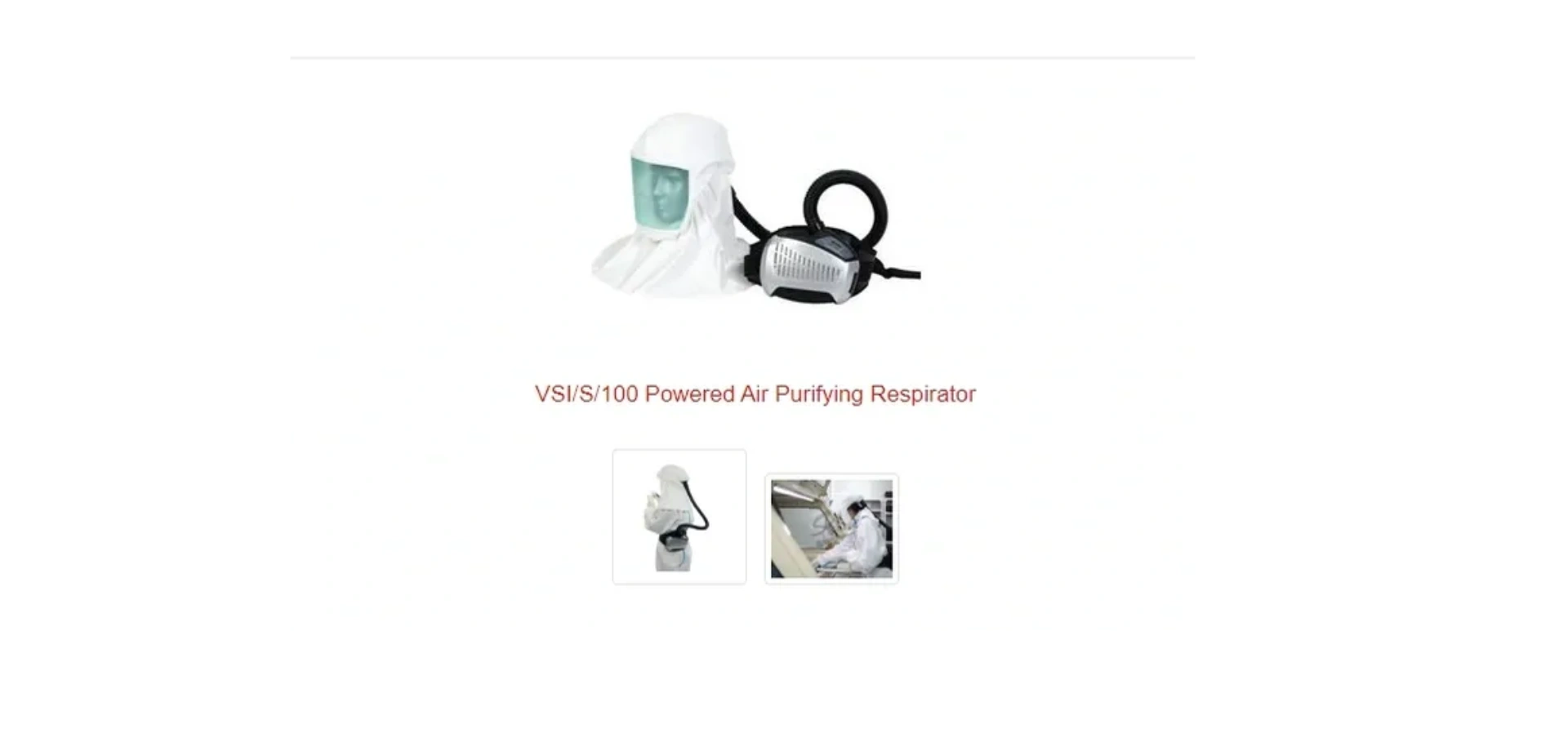 VSI/S/100 POWERED AIR PURIFYING RESPIRATOR