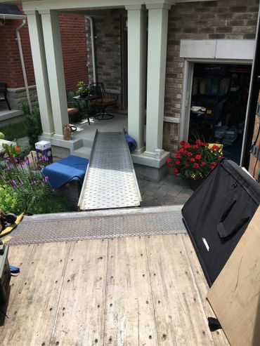 Ramp to the door protecting everything with moving pads