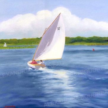 Oil paintings by Cape Cod Marine Artist Alexandria (Sandy) Boudreau, Boats, Fish, Water Scenes, Sea