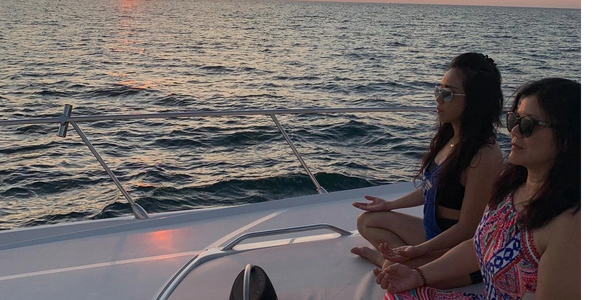 Meditating and reconnecting with nature.