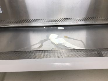 Residue under work surface of Biological Safety Cabinet (BSC)