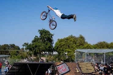 bmx bike rider air trick
