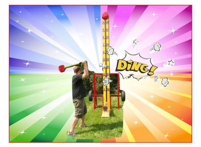14' hi striker for rent VA towable hi striker strongman game NC stongman VA rental carnival games VA