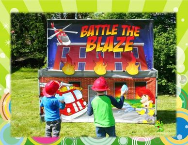 BATTLE THE BLAZE CARNIVAL GAME RENTAL NC | VA FIRE TRUCK GAME