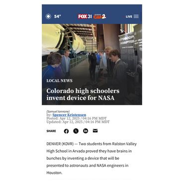 Sam Iannone Fox 31 NASA News Article