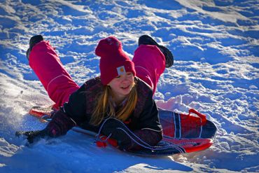 Winter
Fun
Sled
Toboggan
Snow
Girl
Hill