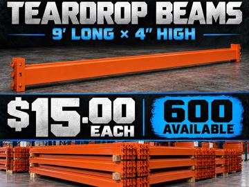 Orange teardrop beams for $15 each, 600 available.