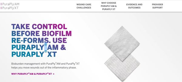 Take control of wound care biofilm with PuraPly AM and XT dressings.