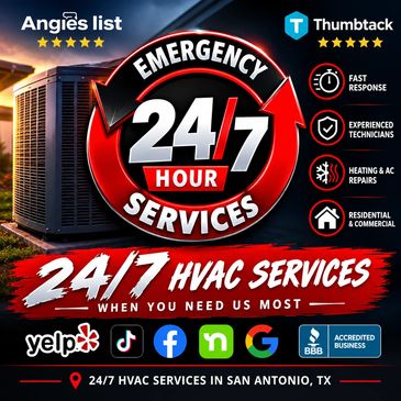 24/7 HVAC Services in San Antonio, TX