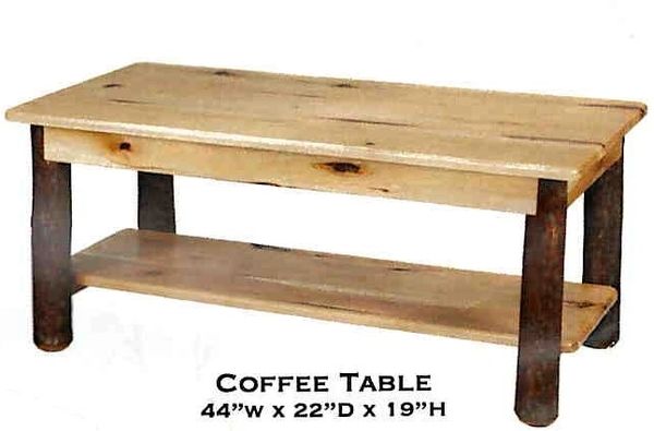 Single Shelf hickory coffee table