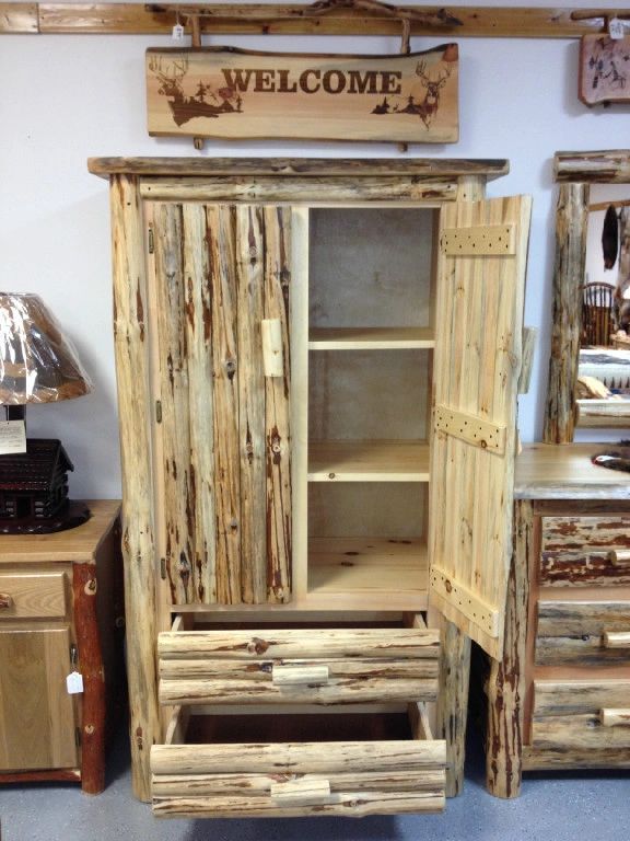 Northern Red Pine 2 Drawer Armoire