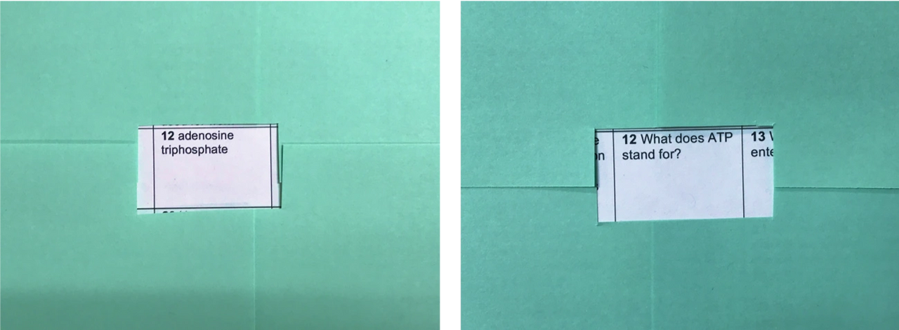 Close up of the question (right) and answer (left) for Question #12 of the tournament. Close up of the question (right) and answer (left) for Question #12 of the tournament.