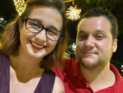 Owners of BrightNest Painting, Elizabeth and John, smiling