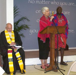 Pastor Detlef of United Church of Christ, Carversville,Phyllis Eckelmeyer and John ole Saduka