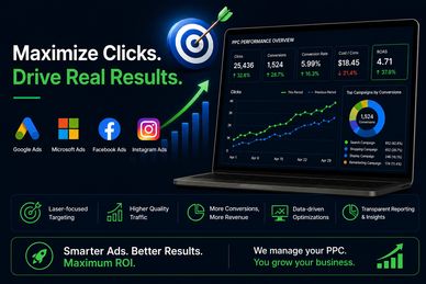 Digital marketing platform boosting ad clicks and ROI with data-driven PPC management.