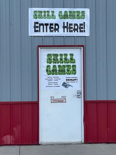 Signage and entrance to the Skill Game room.