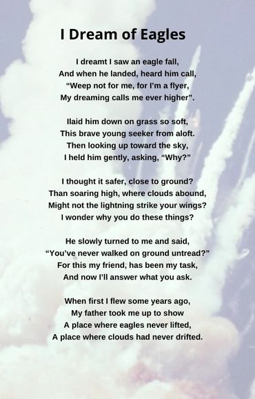 I Dream of Eagles Poem about the Challenger Crash by Patrick J. Phillips Page 1
