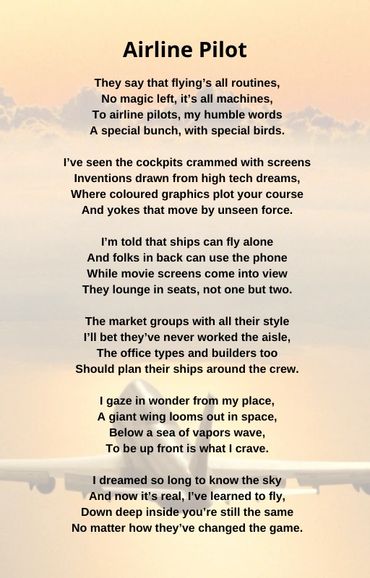 Airline Pilot Poem Page 1 by Patrick J. Phillips