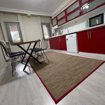 Bordür kenarlı halı tasarımı yaptığımız müşterimizin evinden örnek