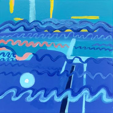 Caligrafías del mar - De la serie “Elementos de la naturaleza y caligrafías”
acrylic and oil on ca