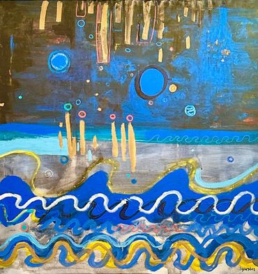 Cosmic Ocean
From the series 'Sea Calligraphies'.
Oil and ink on Canvas
77x79 cm