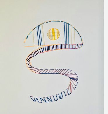 Conscience way
Técnica : Tejido de hilos de colores sobre papel
80x 60 cm