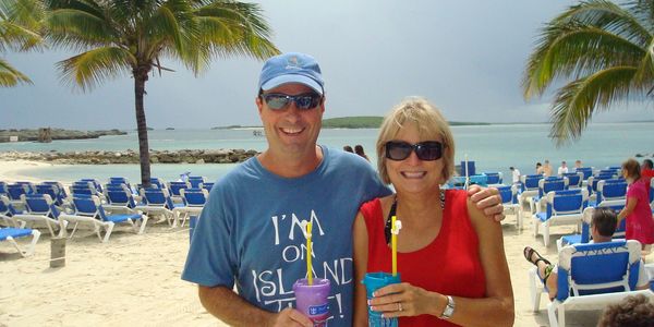 Jennifer and Terry in the Bahamas - their second favorite beach!