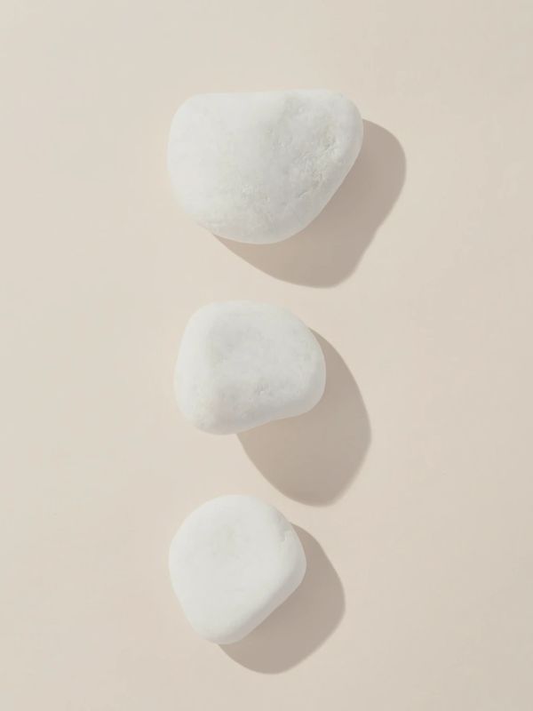 Three white mediation rocks