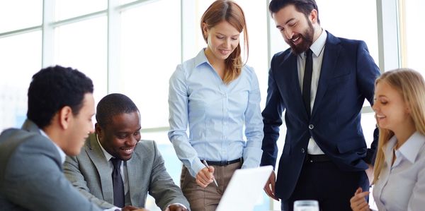 Group of business people meeting in the boardroom