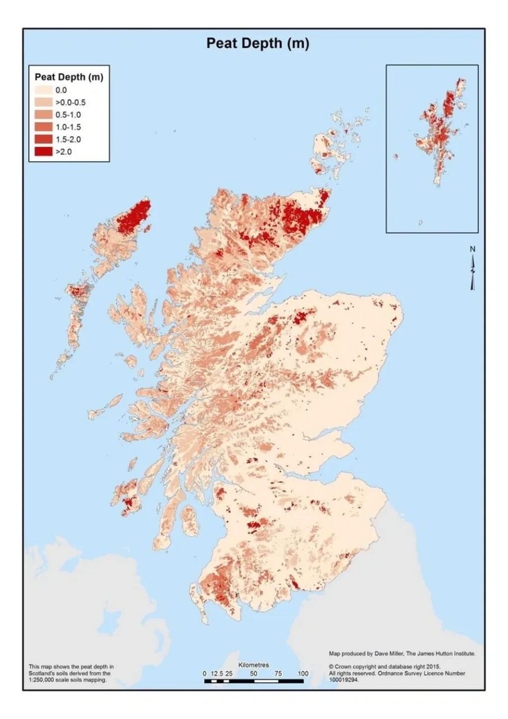 Depth of peat reserves in Scotland