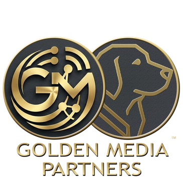 Golden Media Partners logo in gold and black.