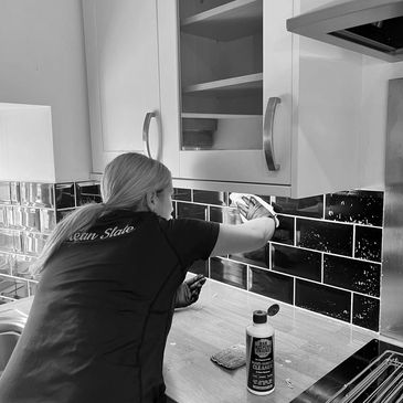 End of tenancy cleaning - all grout & tiles getting a good scrub.