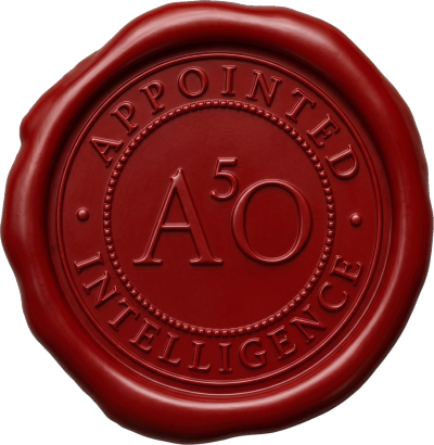 Red wax seal with 'Appointed Intelligence' and 'A5O' embossed.